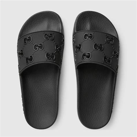 Gucci rubber slides women's